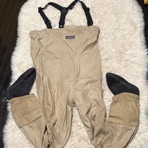 Patagonia Beige Waders with Black Booties